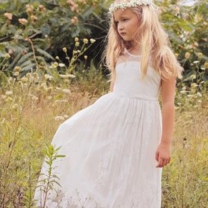 Lace Flower Girl Dress 4T - Cream / Ivory
